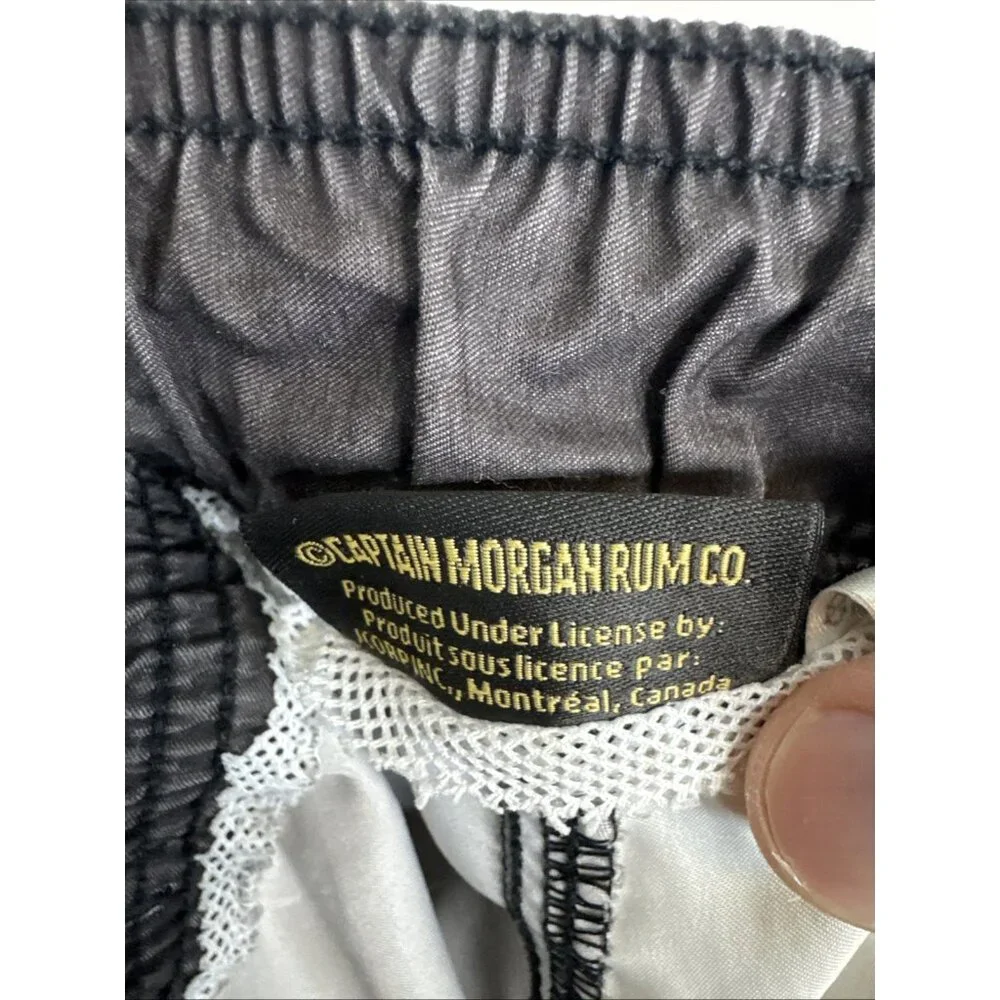Captain Morgan Spiced Rum Swim‎ Trunks Men’s S Black Graphic Board Shorts
